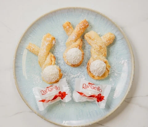 Kokos-Blätterteig-Häschen mit Raffaello